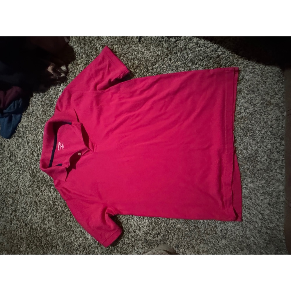 St Johns Bay Mens Heritage Pique Polo Shirt Pink Short Sleeve Cotton Size‎ M